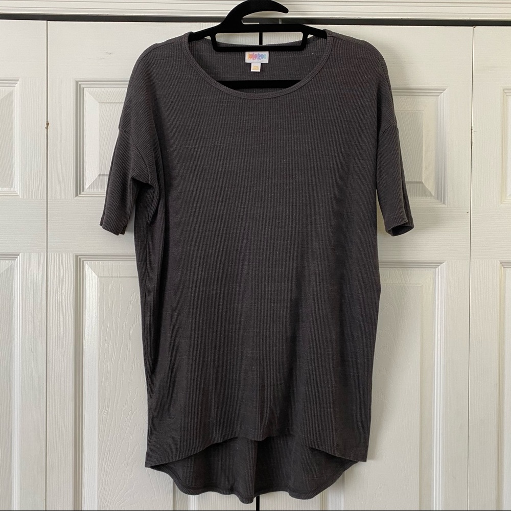 Charcoal gray ribbed LulaRoe Irma